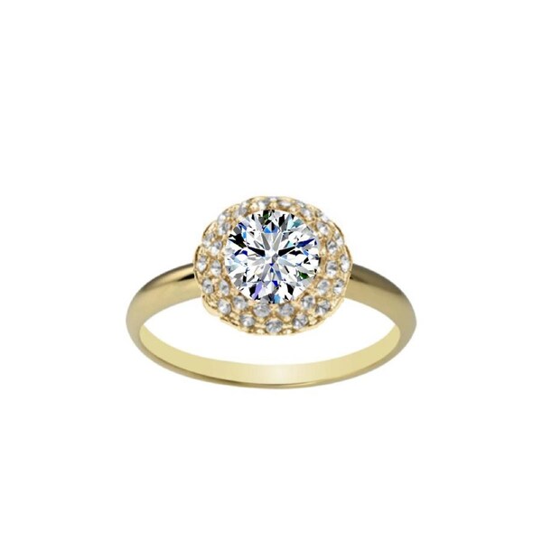 Crystals from SWAROVSKI Double Halo Gold Ring