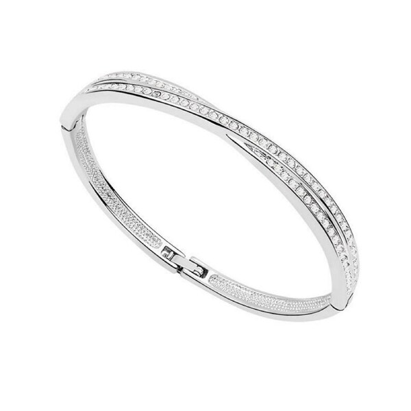 Crystals from SWAROVSKI ® White Gold Layered Tier Parisien Bangle