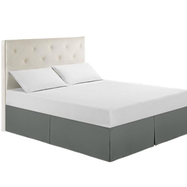 Luxury Fully Fitted Bed Skirt - Dress Up your Bed with Beautiful Luxury Fully Fitted Bed Skirt gives your bedroom a new touch and elegance - King - Dark Grey