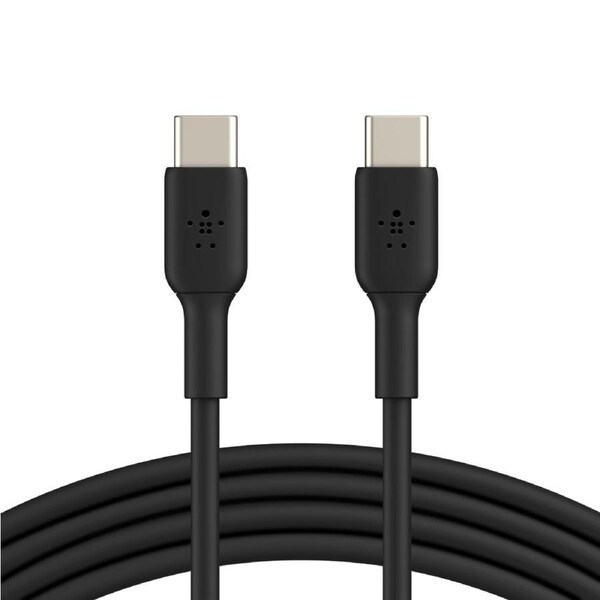 Belkin BoostCharge USB-C to USB-C Cable (1m/3.3ft) - Black (CAB003bt1MBK), 60W Fast Charge, 480Mbps, 8,000+ bends tested, PVC Cable Jacket, 2YR.