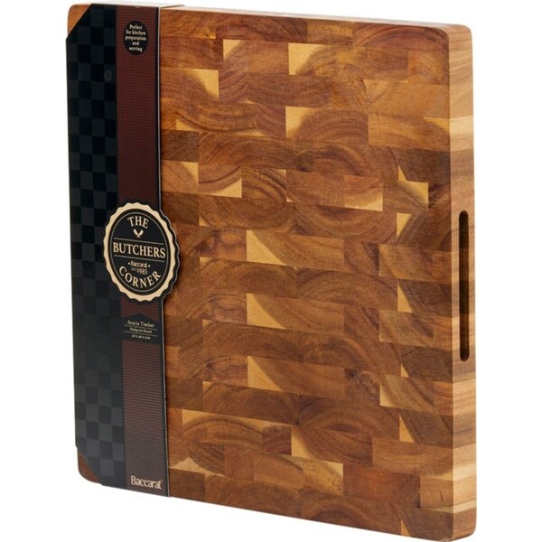 Baccarat Butchers Corner Acacia Timber End Grain Board 40X40X3cm - 40 x 40 x 3cm