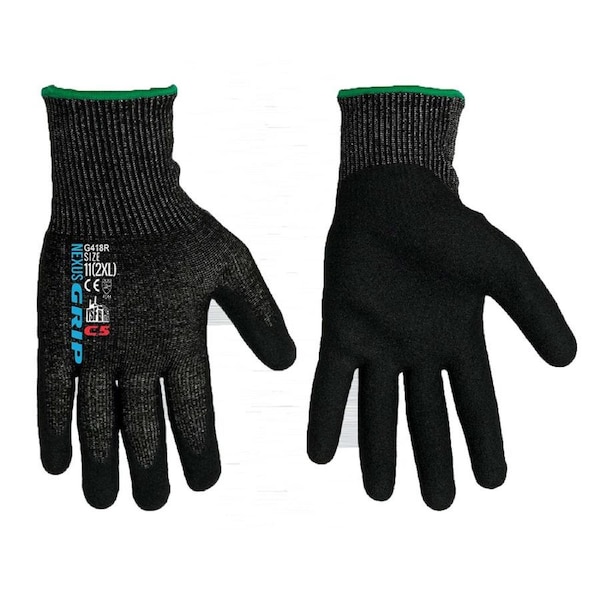 YSF Nexus GRIP C5, Cut 5/C Nitrile Sandy Finish Gloves - 2XLarge