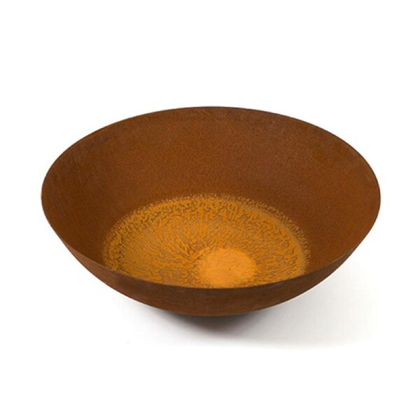 Round 50cm Fire Pit/Wok Planter/Plant Container Storage Home Outdoor Decor Rust