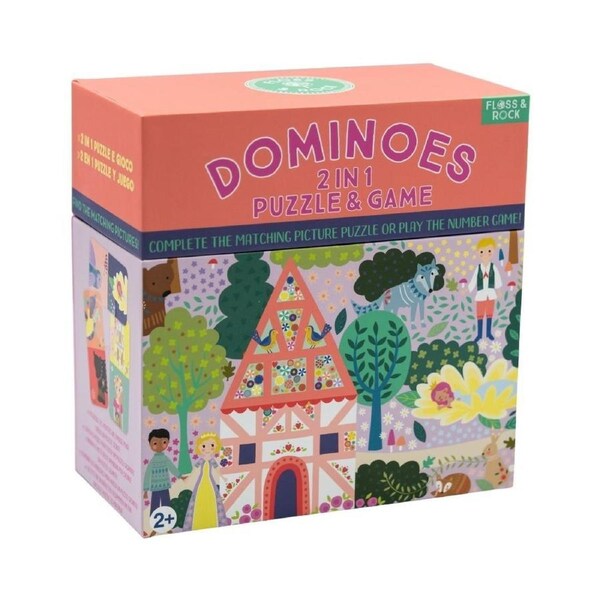 Floss & Rock 2-in-1 Puzzle & Game Dominoes Fairy Tale Cards Kids/Children Toy 2+