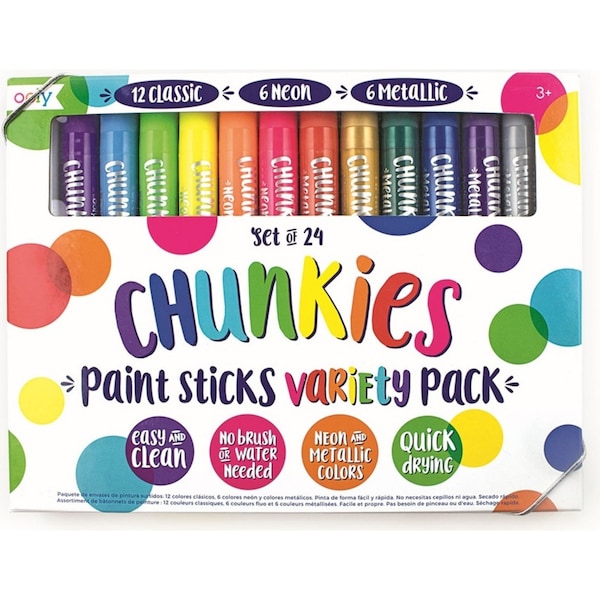 24pc Ooly Quick Drying Chunkies Paint Colour Sticks Art/Craft Kids/Children 3y+