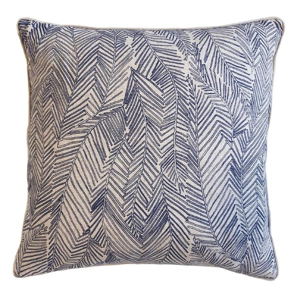 Zaab Tahiti Leaf Navy Feather Filled Cushion 50x50cm