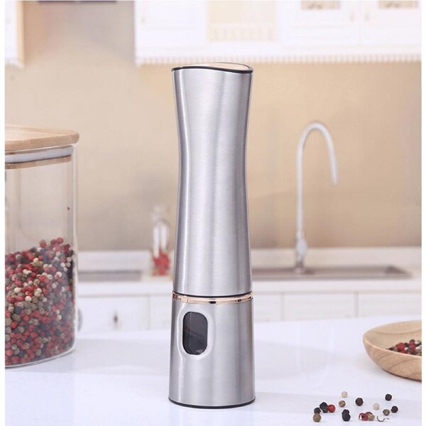 1 PCS Electric Pepper Salt Mill Grinder Stainless Steel Batteries Included
