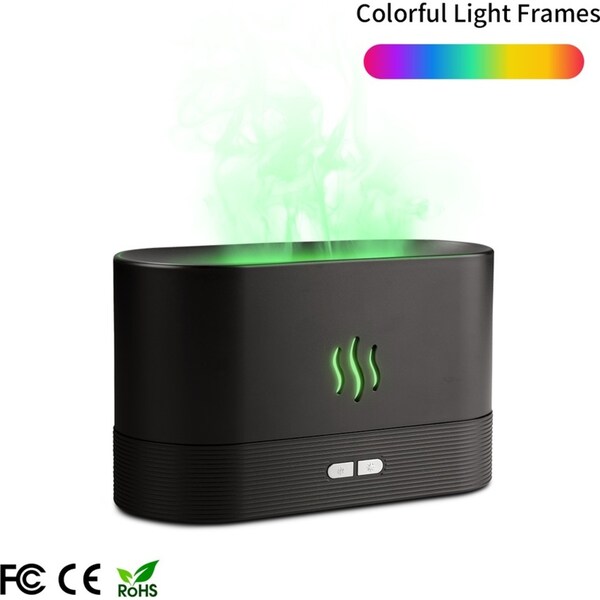 ACA Aromatherapy Diffuser 7 Colours LED Light Ultrasonic Oil Humidifier Air Purifier Black 180ml Halloween Christmas Gift