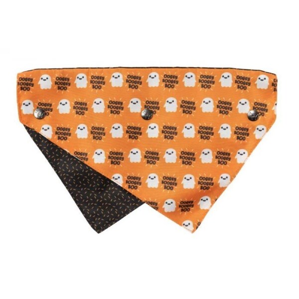 Oogey Boogey Boo Medium/Large Halloween Bandana for Dogs by FuzzYard (23x14.5cm)