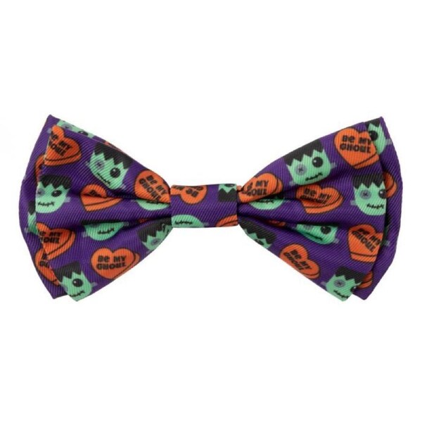 Be My Ghoul Large Purple Halloween Bowtie for Dogs & Puppies by FuzzYard (1.5x13x6.5cm)