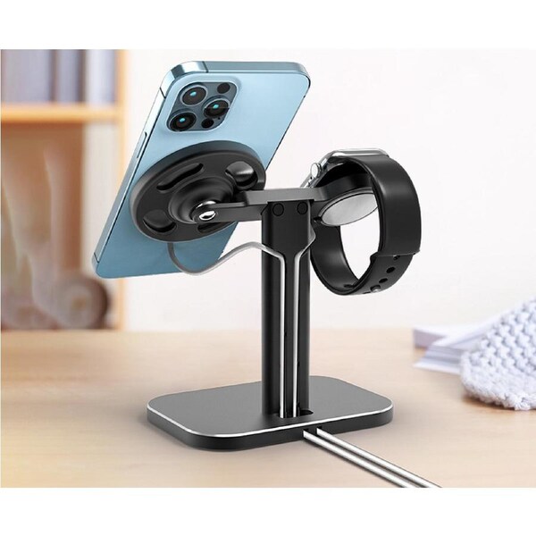 Two-in-one MagSafe stand iwatch and Apple 12-Black