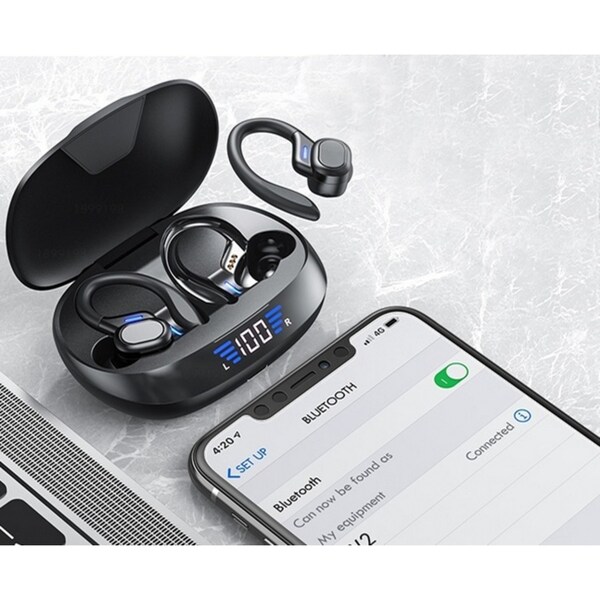 TWS Wireless Bluetooth Earphones Earbuds HD HiFi Stereo-Black