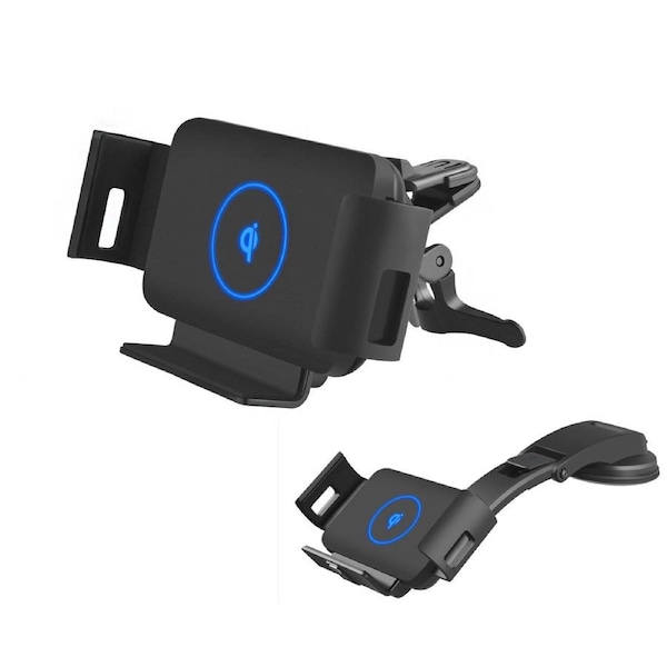 Car Wireless Charger 10W Auto Clamping Phone Holder-Black