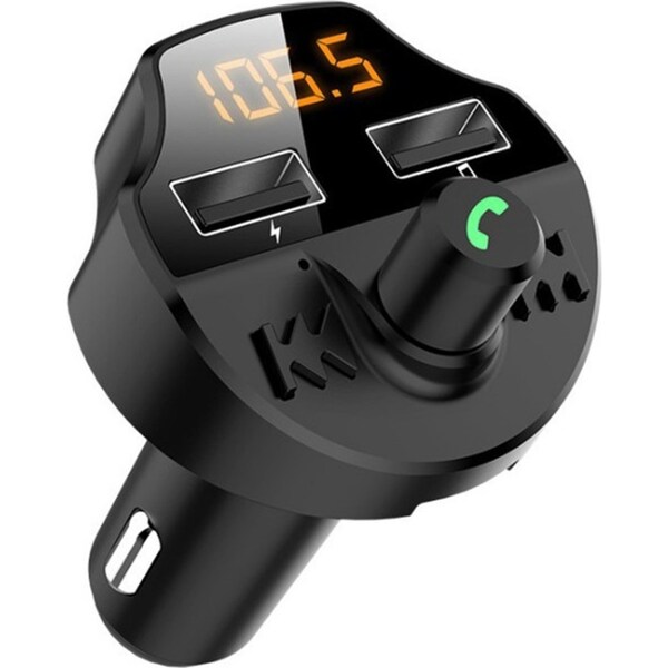 Hands-Free Wireless Bluetooth Car Kit FM Transmitter-Black