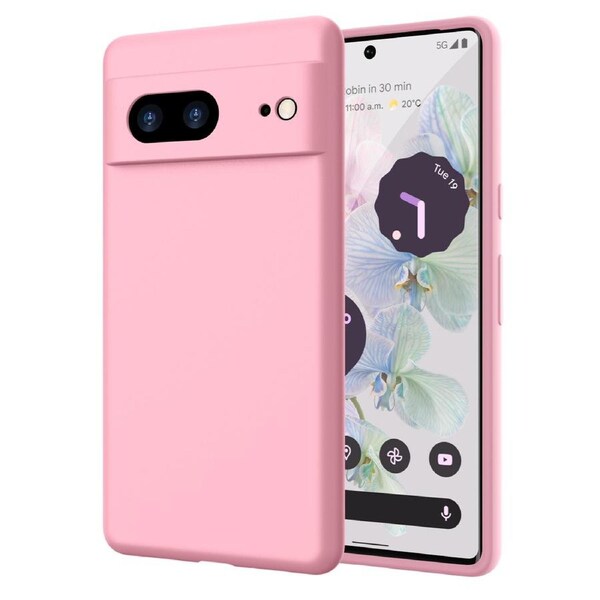 ZUSLAB Pixel 7 Case Nano Silicone Shockproof Gel Rubber Bumper Protective Cover for Google (2022) - Pink