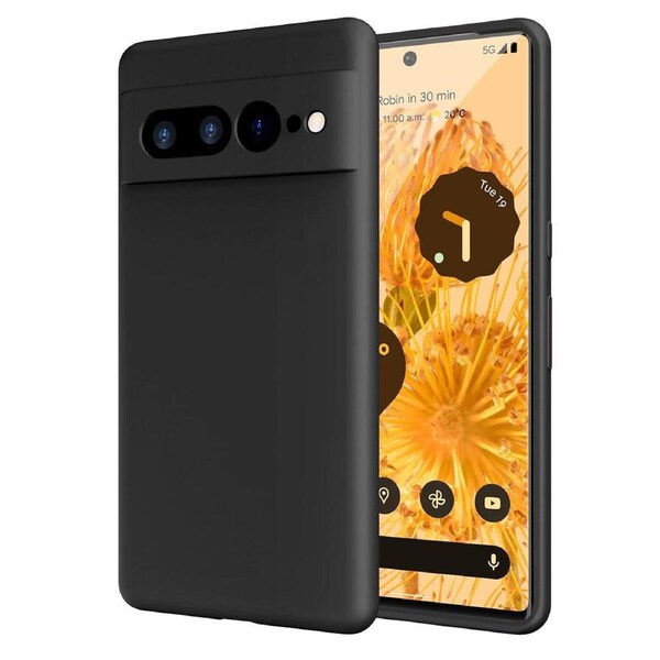 ZUSLAB Pixel 7 Pro Case Nano Silicone Shockproof Gel Rubber Bumper Protective Cover for Google (2022) - Black