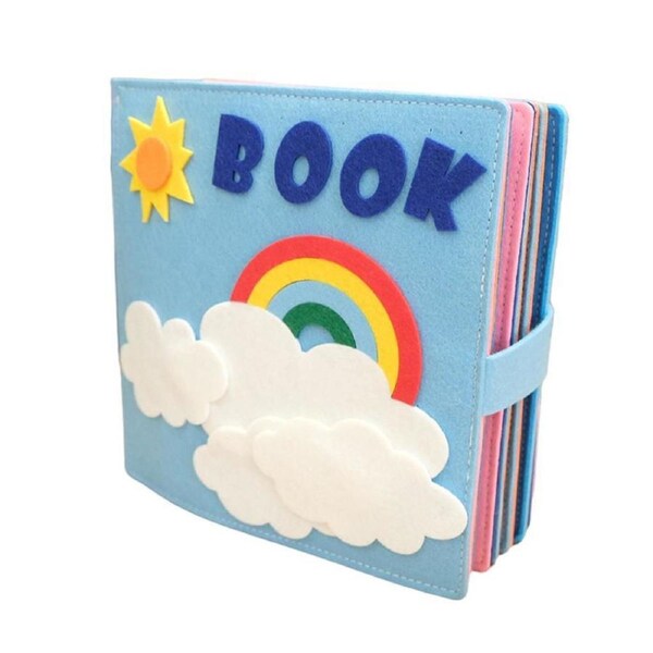 Felt 3D Book Montessori Book Toddler Early Educational Toy Kinder Kids Learning Fun Rainbow