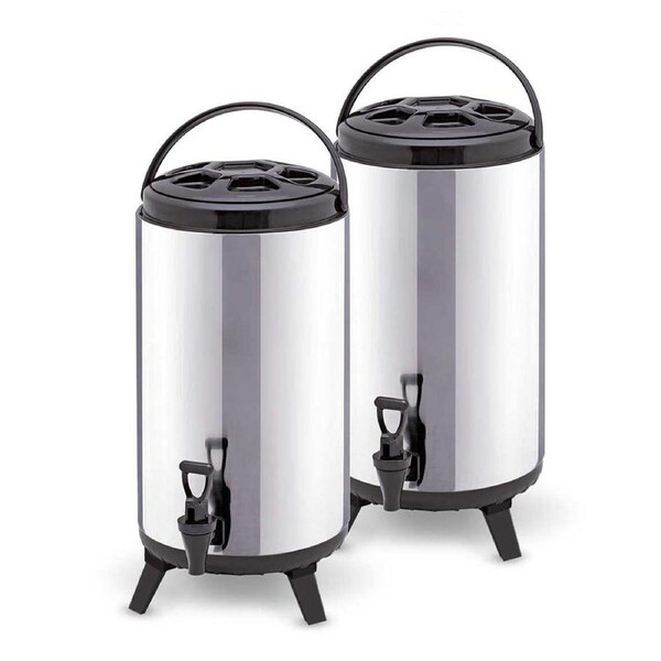 SOGA 2X 14L Portable Insulated Cold/Heat Coffee Tea Beer Barrel Brew Pot With Dispenser