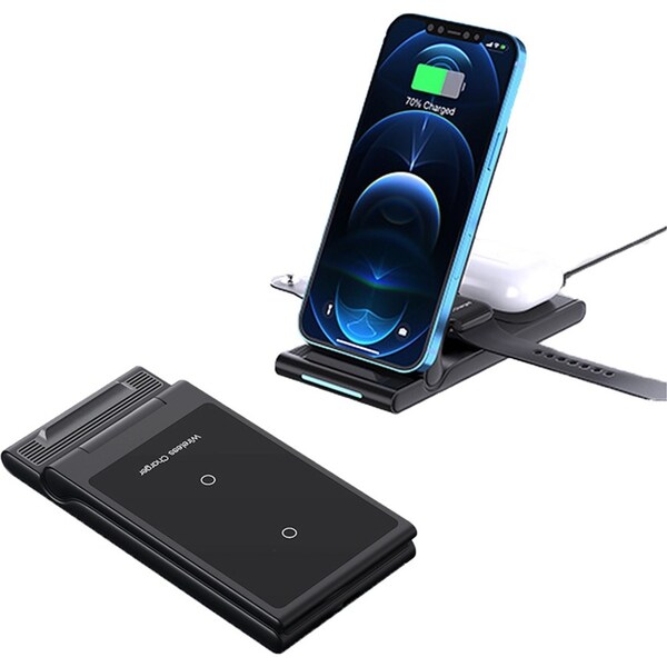 3 in 1 Foldable Wireless Charging Dock Station for iphone for Apple Watch 7/6/5/4/3/2/1