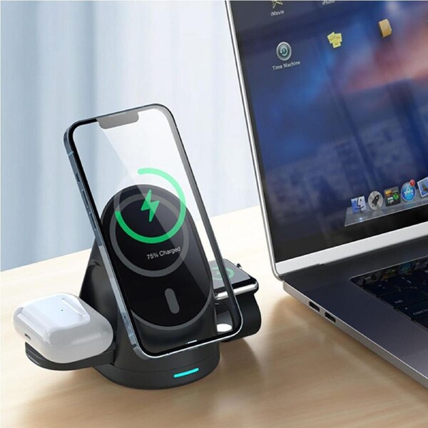 3-in-1 Magnetic Wireless Charger for iPhone, iWatch, AirPods