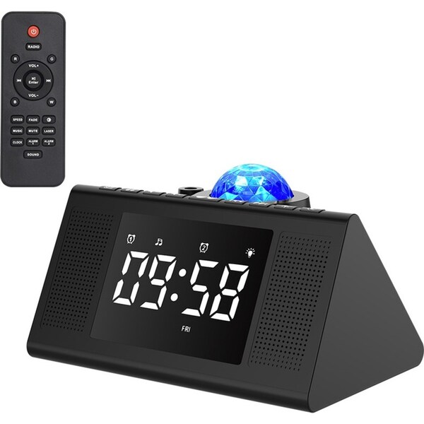 LED clock starry night sky projector light with Bluetooth speaker