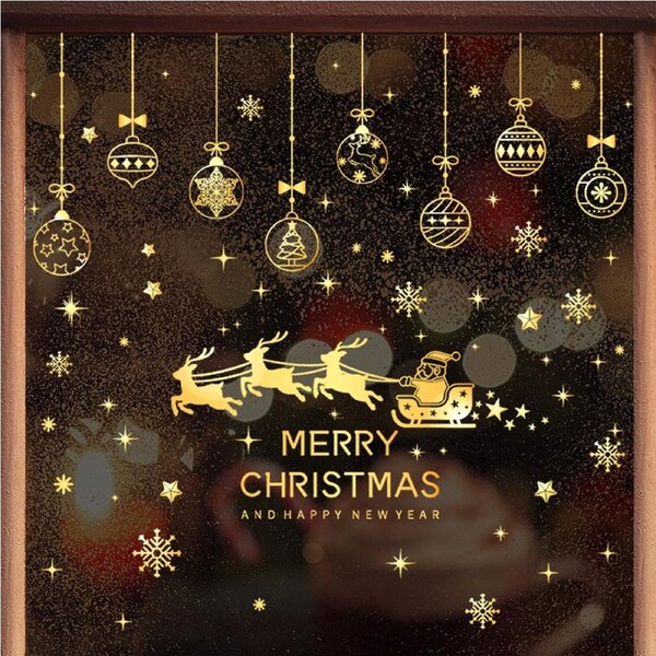 Christmas Decoration Glass Sticker Decoration Electrostatic Sticker Set