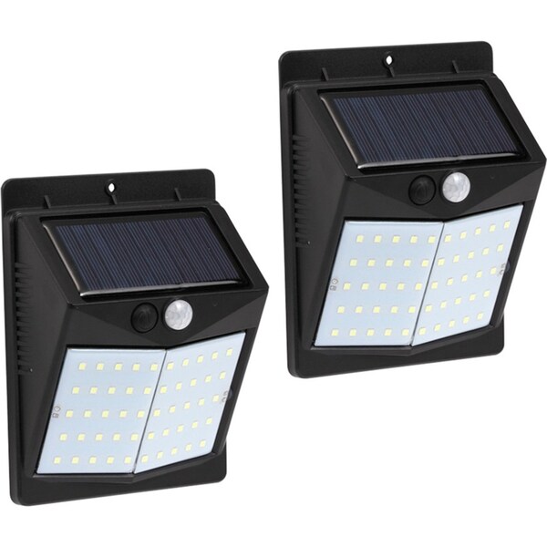 2 Pack 50LED Tri-Mode Solar Wall Light Solar-Powered Motion Sensor LED Lights