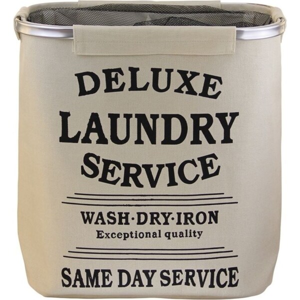 Butlers Capri 55cm Divided Home Laundry Hamper Dirty Clothes Storage Bin Natural