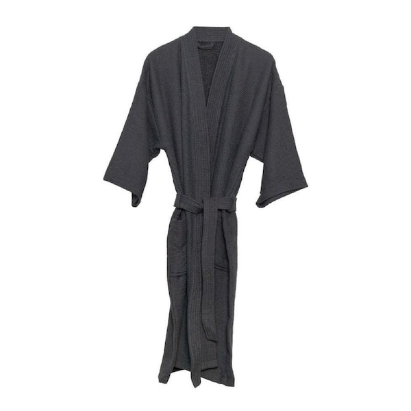 J.Elliot Camila 65x115cm Waffle CottonBathrobe w/ Pocket Men/Women Robe Coal