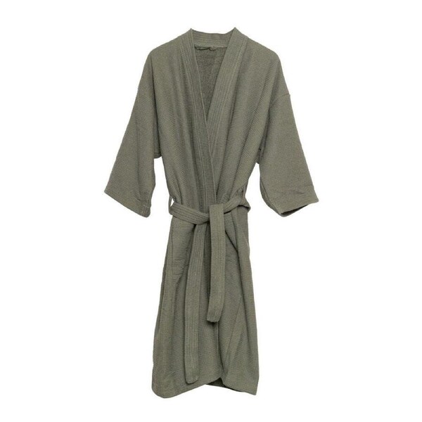 J.Elliot Camila 65x115cm Waffle Cotton Bathrobe w/ Pocket Men/Women Robe Chive