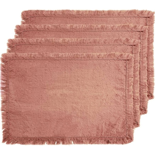 J.Elliot Avani 33x48cm Cotton Placemat Dining Tableware Mat Desk Decor Clay Pink