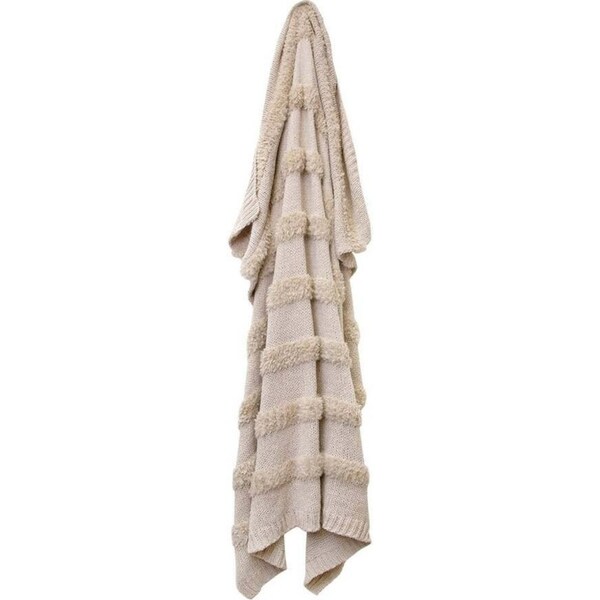 J.Elliot Darby Knitted Chenille 130x160cm Throw Blanket Bedroom Decor Sandstone