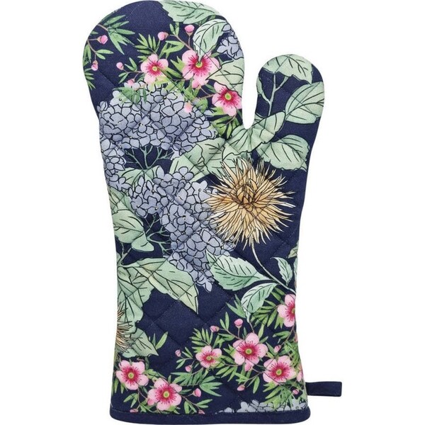 J.Elliot Hydrangea 19x35cm Cotton Oven Mitt Kitchen Cooking/Baking Gloves Navy