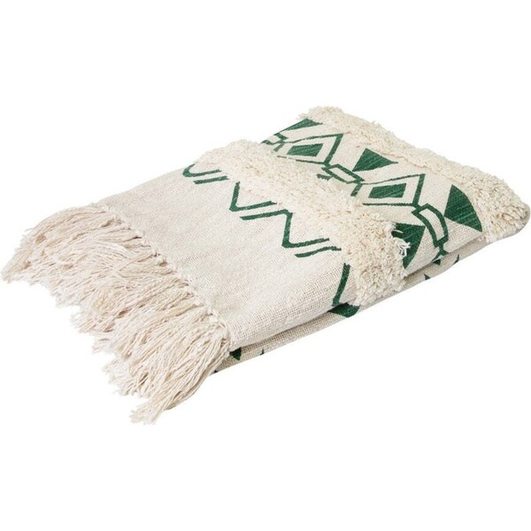 J.Elliot Andie 130x170cm Cotton Throw Blanket Home/Sofa Decor Cream & Foliage
