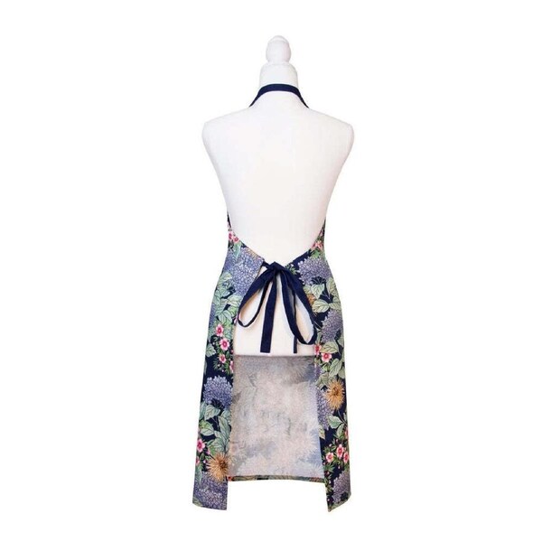 J.Elliot Hydrangea 83x68cm Apron Unisex Kitchen Cook Strapped w/ Pocket Navy