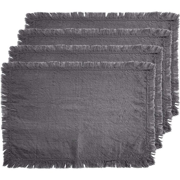 J.Elliot Avani 33x48cm Cotton Placemat Dining Tableware Mat Desk Decor Charcoal