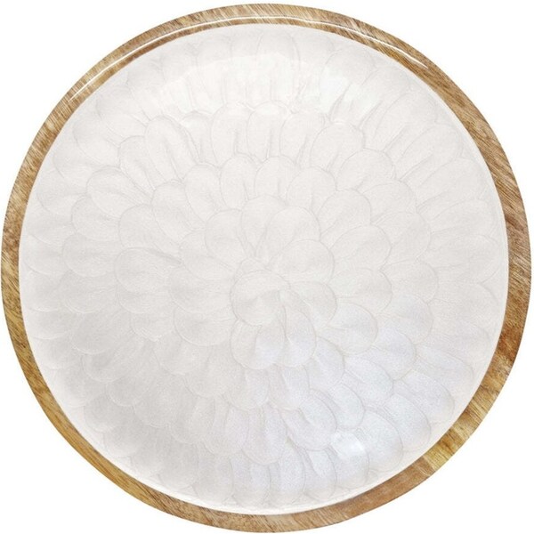 J.Elliot Como 29cm Footed Serving Plate Party Tableware Food Dish Round Pearl