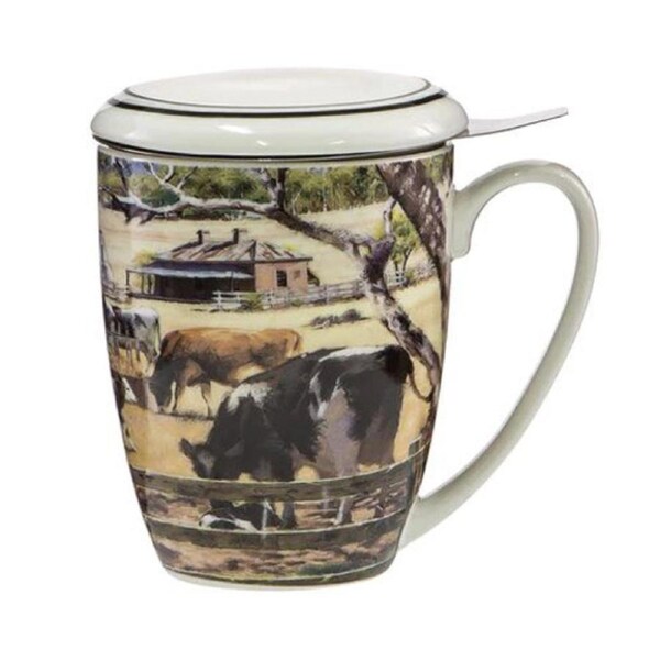 Ashdene Kitchen Tea Coffee Infuser Mug Grazing Paddocks 3 Piece