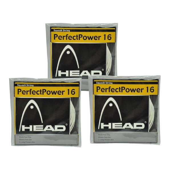 HEAD Squash String - Perfect Power 16 - Ultimate Power String - 3 Sets