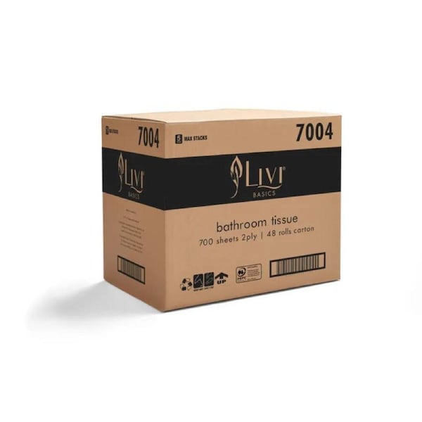 Livi 7004 Basics Toilet Tissue (2 Ply 48 packs x 700S/Roll)