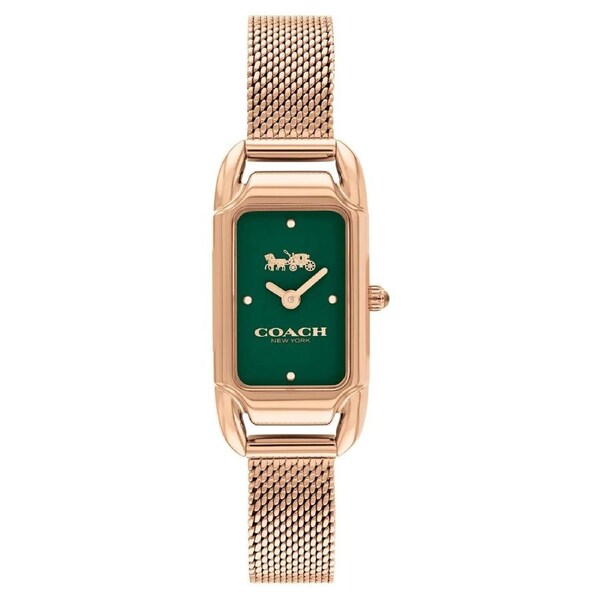 Coach Rose Gold Mesh Green Dial Women's Watch - 14504034