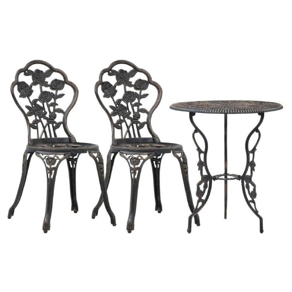 Aluminium 2 Seat Outdoor Table & Chair Set Bistro Style Dining Setting