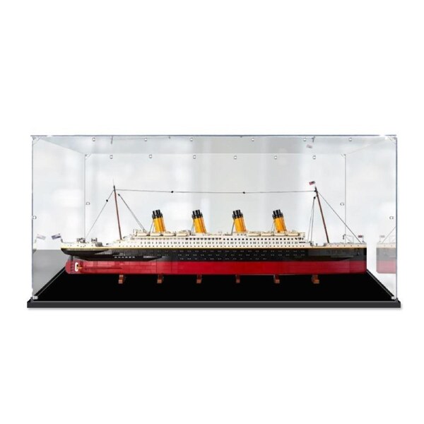 Acrylic Display Case for LEGO 10294 Creator Expert RMS Titanic Boat Figure Storage Box Dust Proof Glue Free