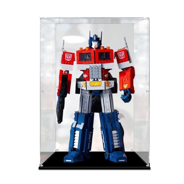 Acrylic Display Case for LEGO 10302 Icons Transformers Optimus Prime Figure Storage Box Dust Proof Glue Free
