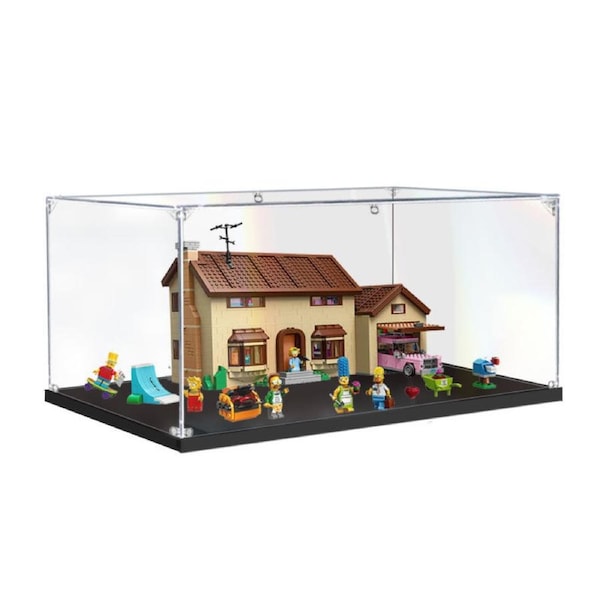Acrylic Display Case for LEGO 71006 The Simpsons House Figure Storage Box Dust Proof Glue Free