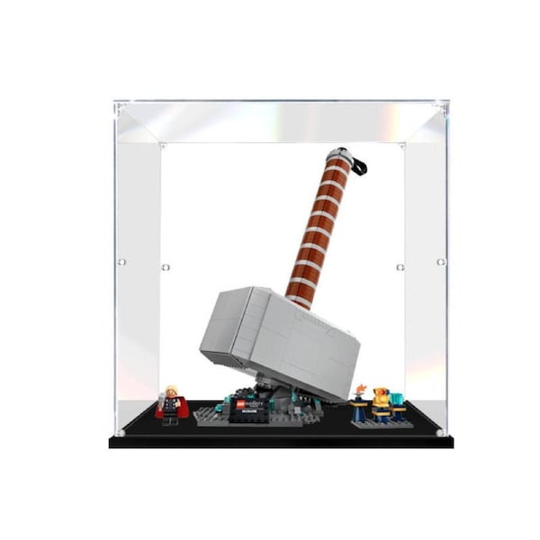 Acrylic Display Case for LEGO 76209 Marvel Thor's Hammer Figure Storage Box Dust Proof Glue Free