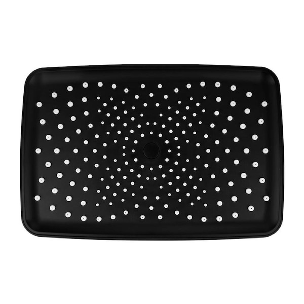 Black Bath 12'' Rectangle ABS Plastic Rainfall Shower Head Rose WELS WATERMARK