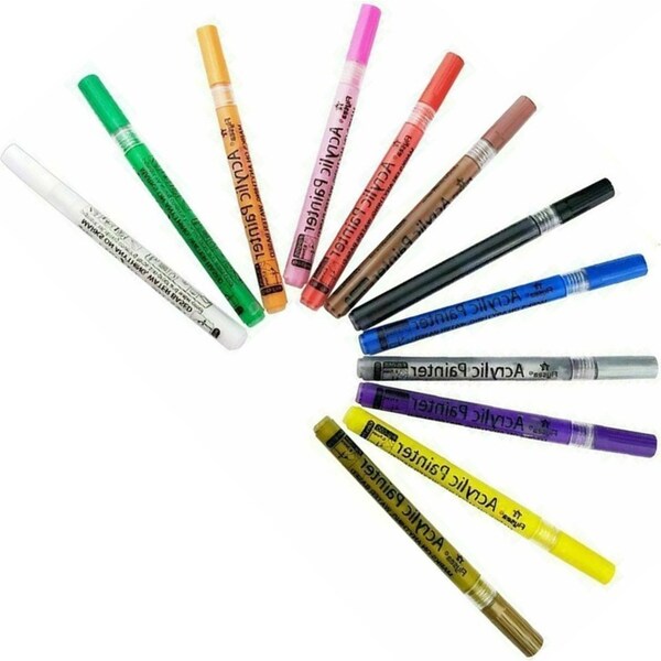 Ceramic Glass Acrylic Paint Pen Markers - 24 Colours