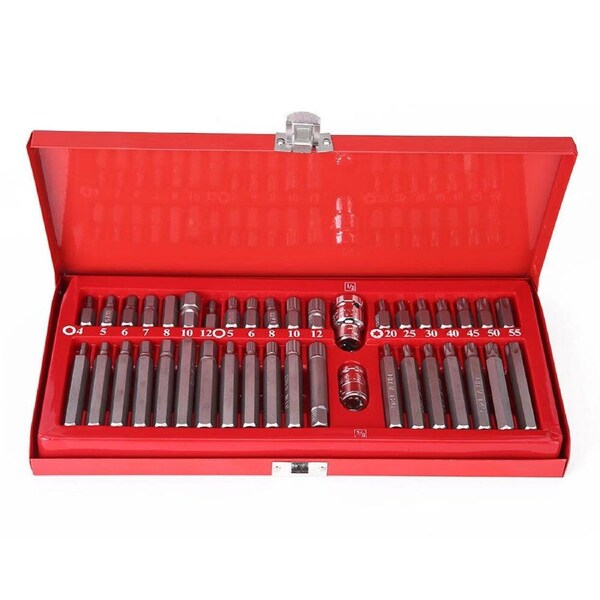 Automotive Garage Allen Key Spline Torx Socket Bit Tool Drive - 40pc