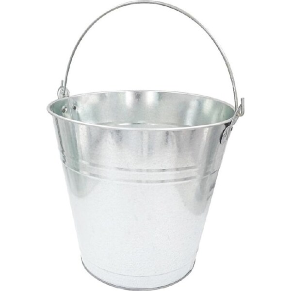 10L Galvanized Metal Bucket Tin W/ HandIe Ice Water Garden Laundry Storage Pots